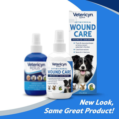 plus Dog Wound Care Spray | Healing Aid and Skin Repair, Clean Wounds, Relieve Dog Skin Allergies, Safe for All Animals. 3 Ounces