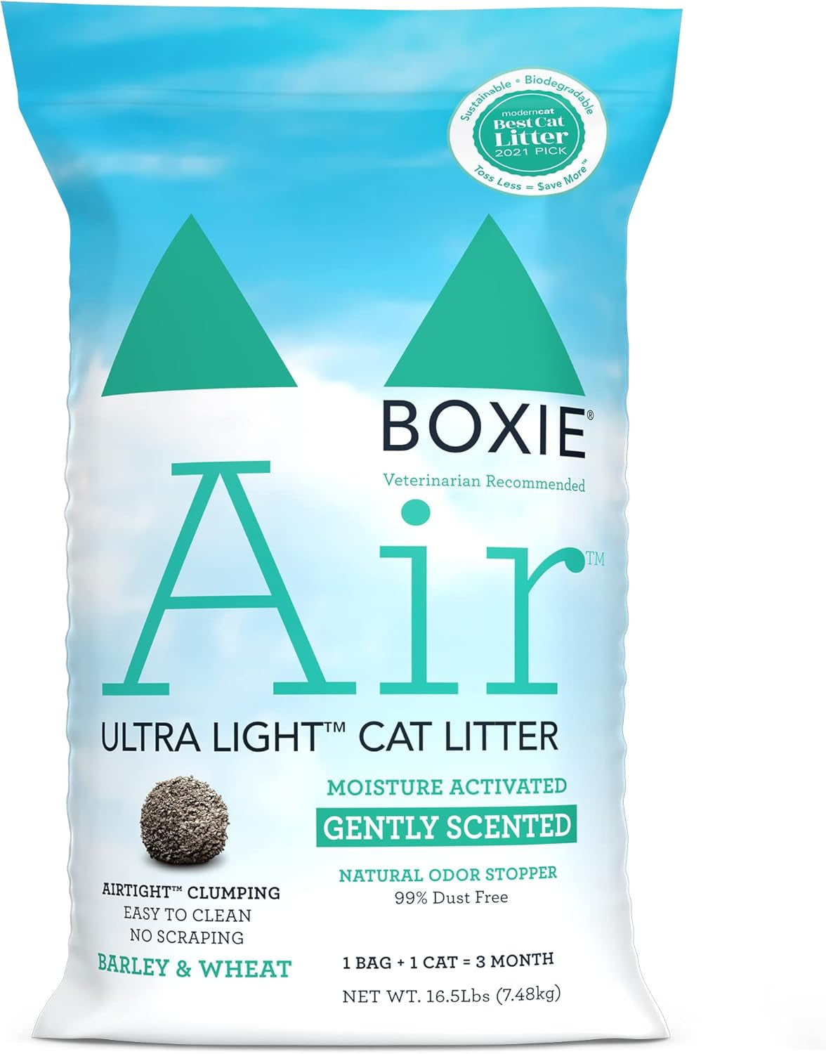 Boxie® Gently Scented 30 Day Natural Odor Control Cat Litter, Lightweight Plant Based Kitty Litter