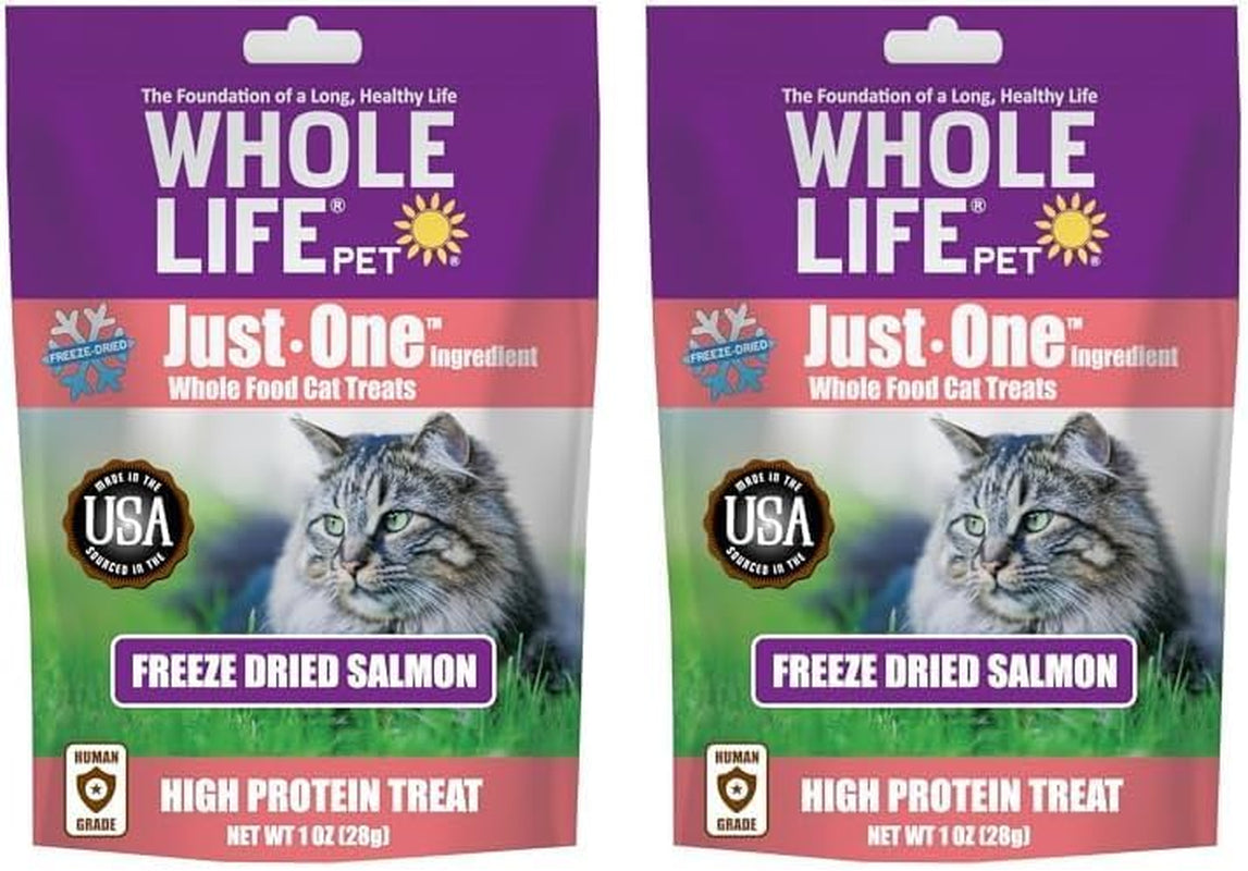 Whole Life Pet Just One Freeze Dried Cat Treats - Human Grade Cat Food Toppers, High Protein Cat Snacks, USA Made Natural Cat Treats