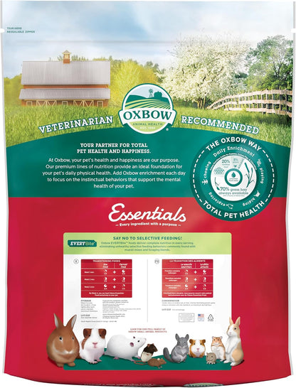 Essentials Adult Rabbit Food - All Natural Adult Rabbit Pellets- Fiber Rich Formula- All Natural Vitamins & Minerals- No Seeds and Artificial Ingredients- Made in the USA - 25 Lb.