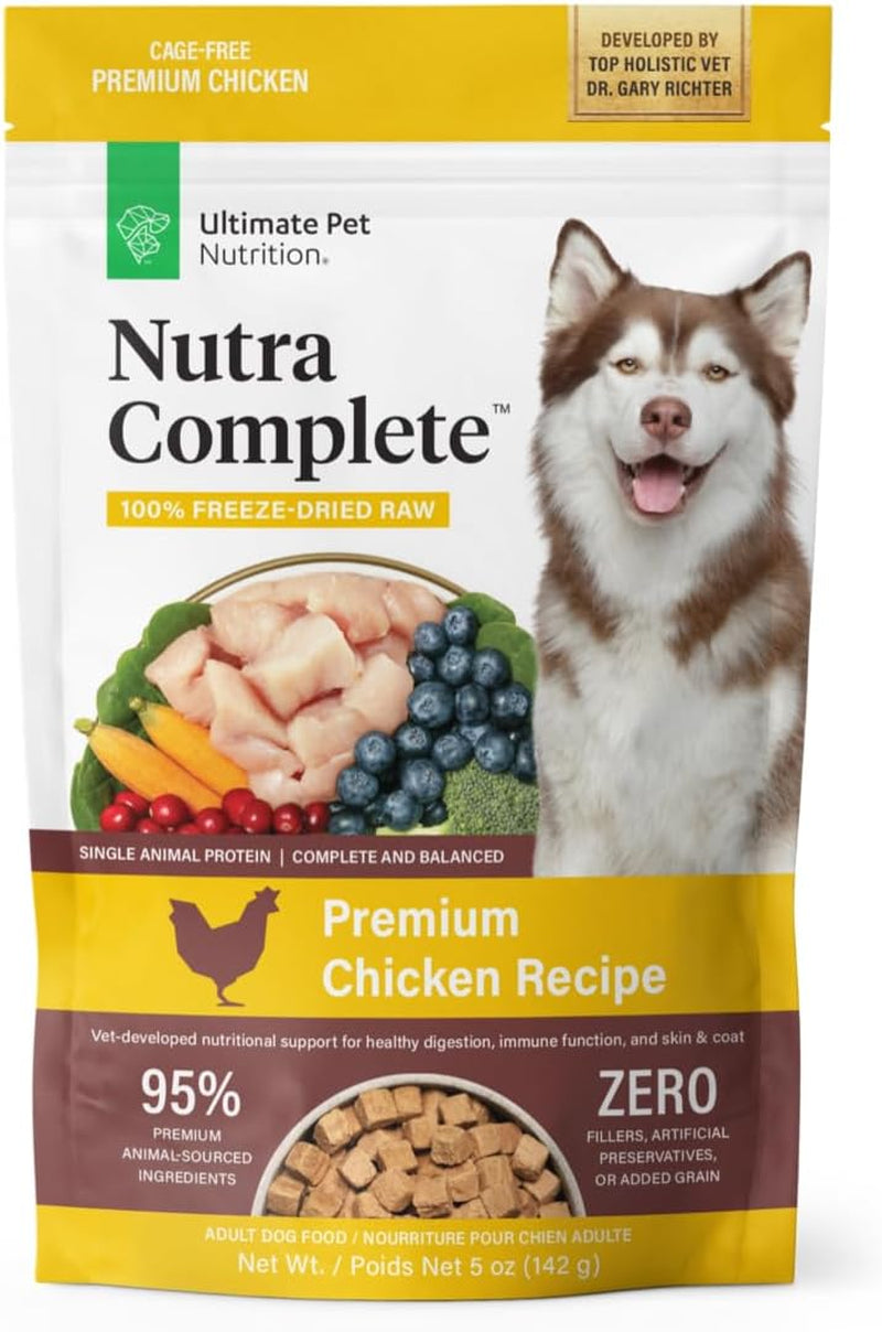 ULTIMATE PET NUTRITION Nutra Complete, 100% Freeze Dried Veterinarian Formulated Raw Dog Food with Antioxidants Prebiotics and Amino Acids