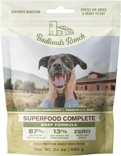 By Katherine Heigl- Superfood Complete Beef Formula Adult Dog Food, Air-Dried, High Protein, Zero Fillers, Superfood Nutrition