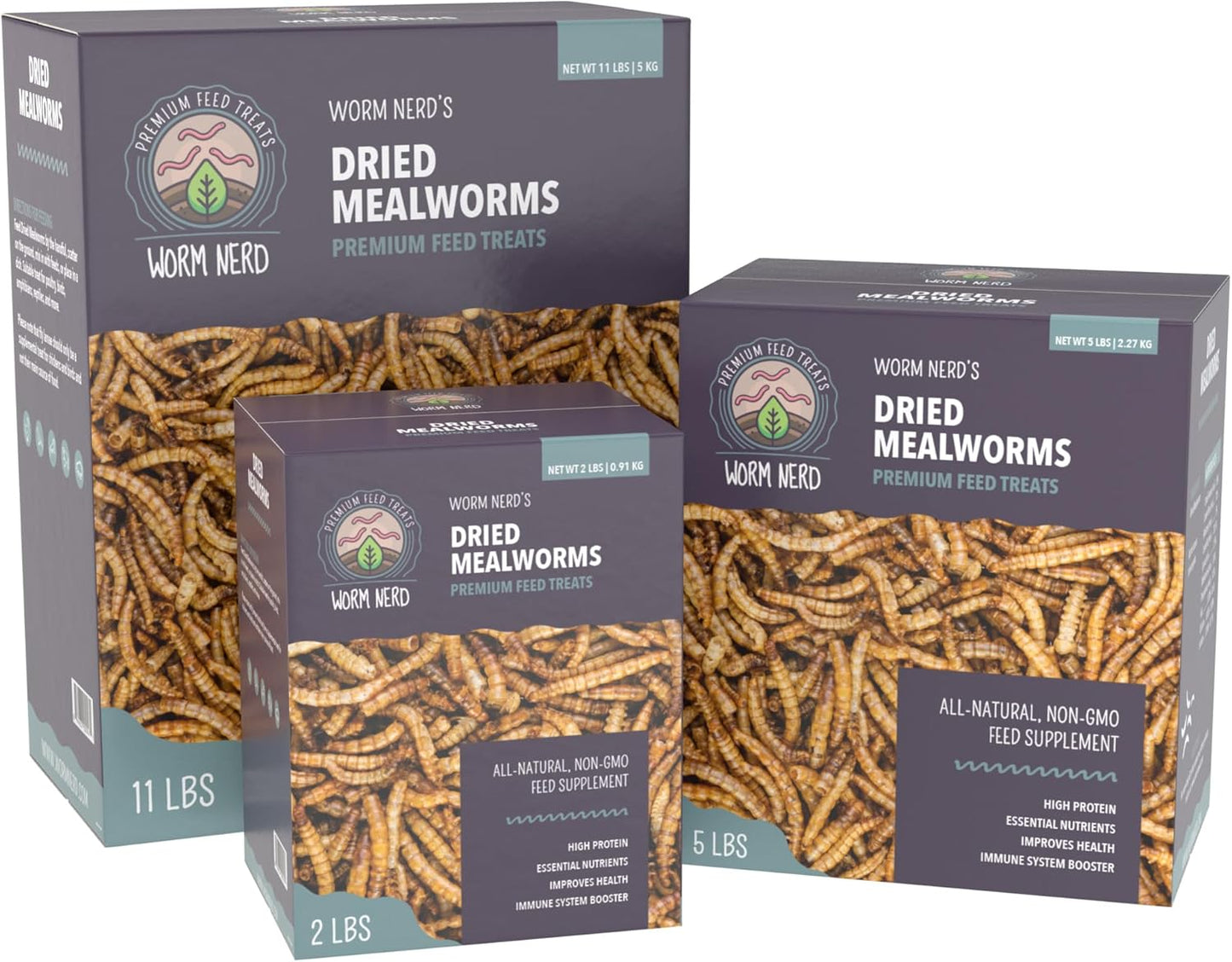 WN60 Dried Mealworms Non-Gmo High Protein and Fiber Treat for Chickens, Birds, Reptiles, Amphibians, Fish