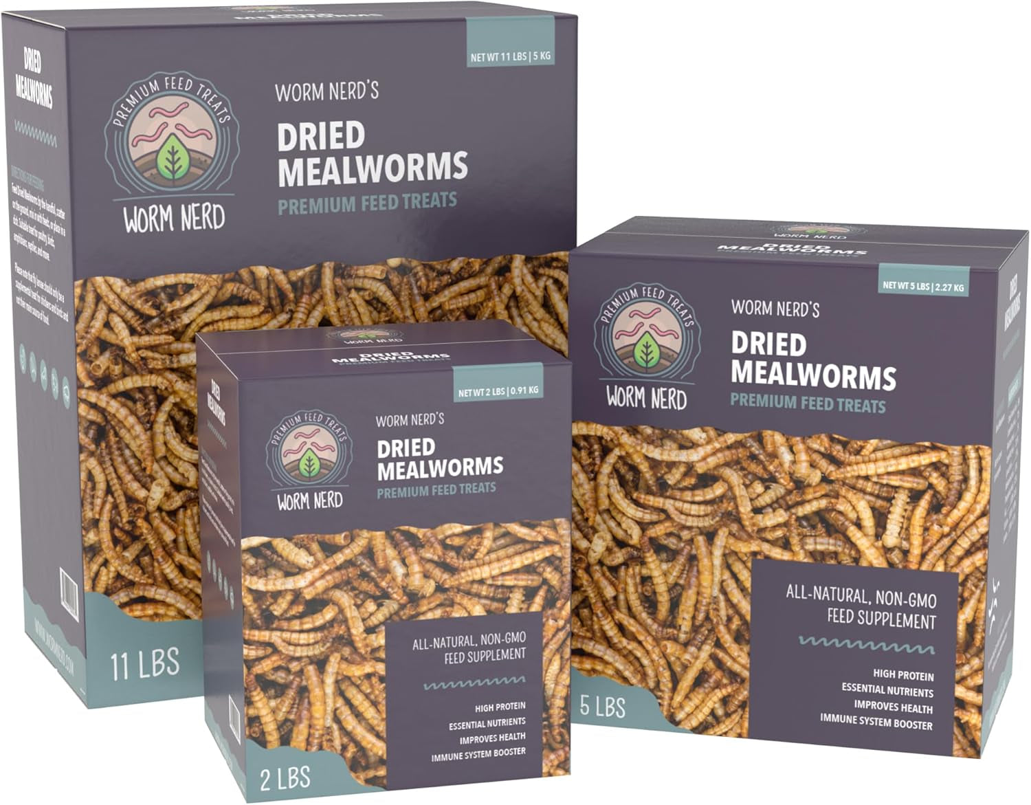 WN60 Dried Mealworms Non-Gmo High Protein and Fiber Treat for Chickens, Birds, Reptiles, Amphibians, Fish