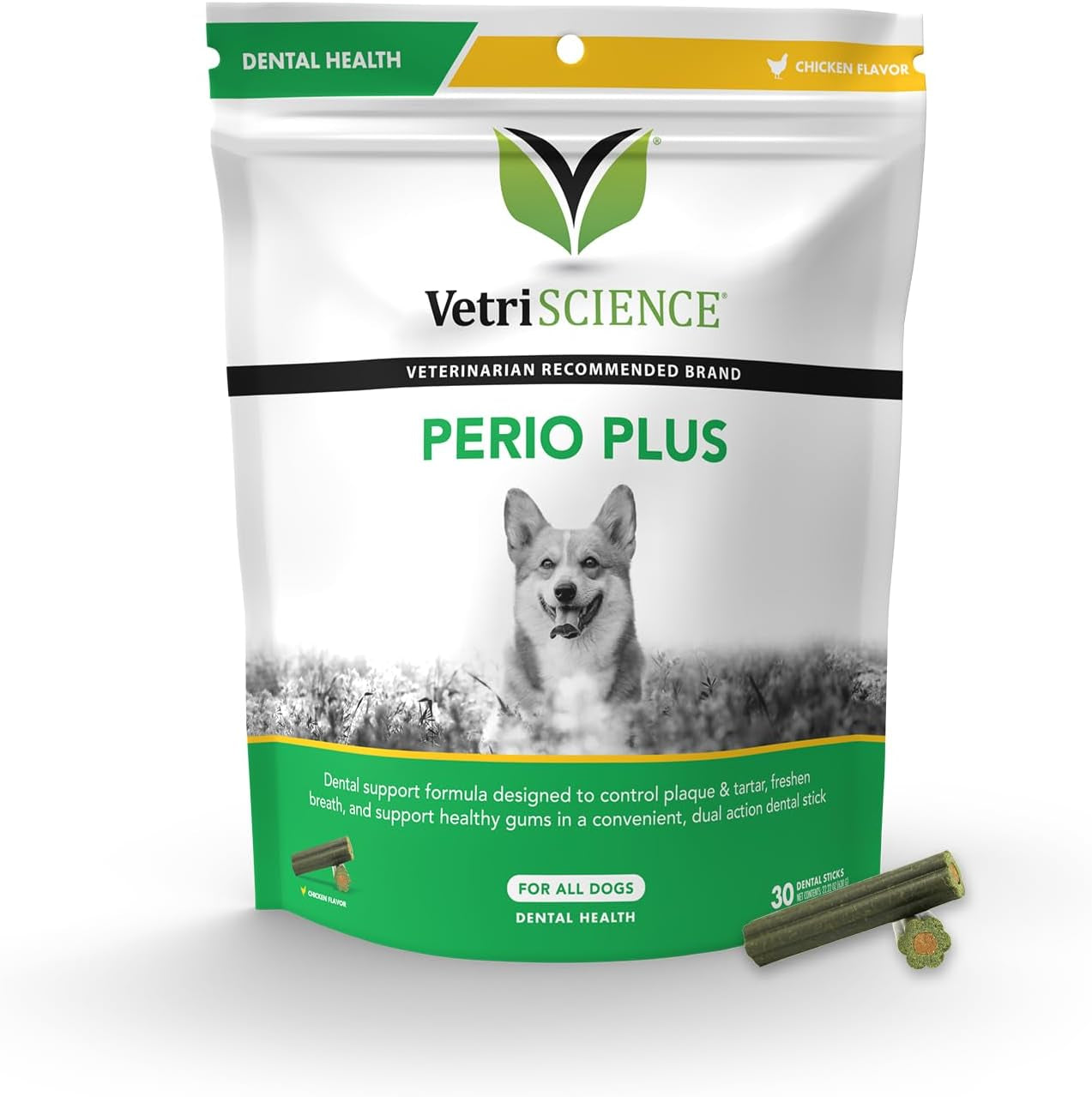 Vetriscience Perio Support Cat & Dog Teeth Cleaning Dental Powder - Cat & Dog Breath Freshener - Clinically Proven Plaque and Tartar Support