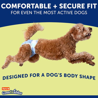 Hartz® Comfitables® Disposable Dog Diapers, Comfortable & Secure Fit, Easy to Put On, Super Absorbent Male and Female Diaper