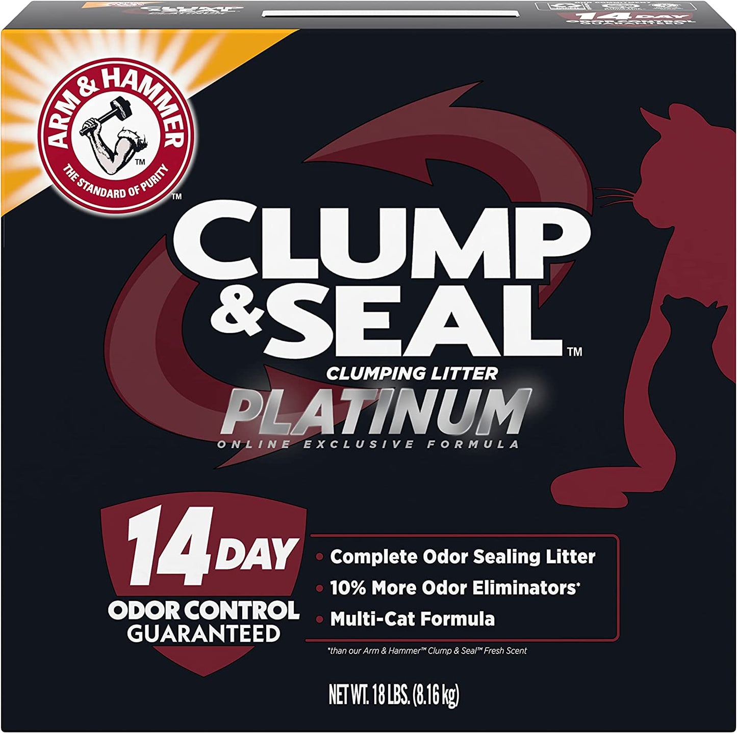 ARM & HAMMER Clump & Seal Platinum Clumping Cat Litter, Multi-Cat