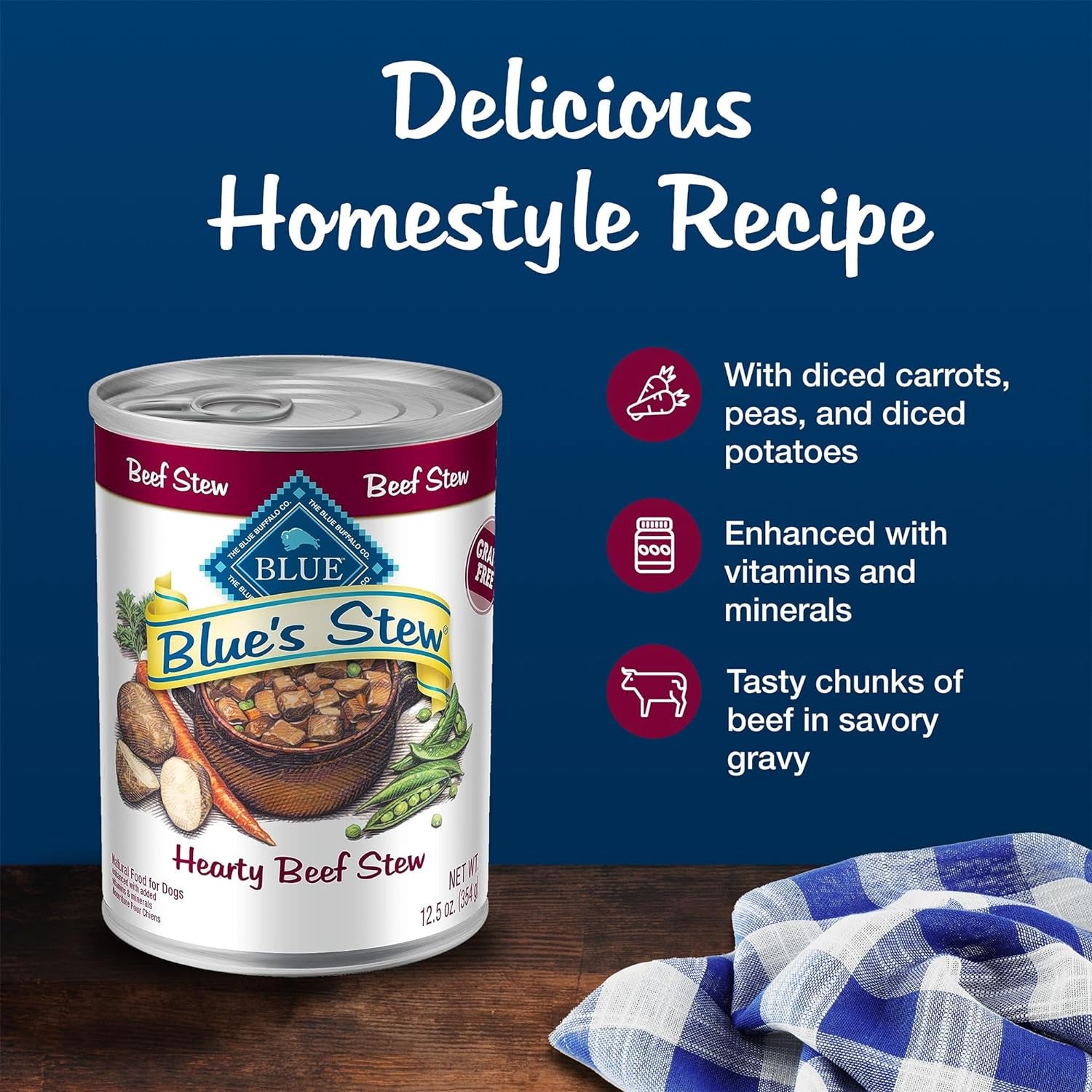 Blue Buffalo Blue'S Stew Grain-Free Wet Dog Food, Made with Natural Ingredients, Hearty Beef Stew