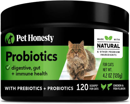 Digestive Probiotics Max Strength for Cats Supplement - Digestive Support + Gut Health, Probiotic for Cats, Cat Constipation Relief, Bowel Support, Immunity & Overall Health - 120 Scoops