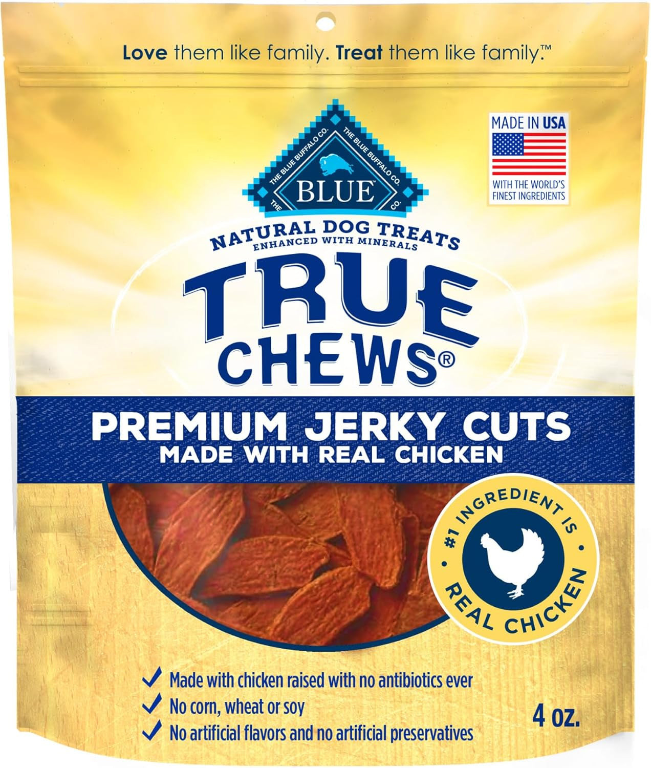 Blue Buffalo True Chews Premium Jerky Cuts Dog Treats, Made in the USA with Natural Ingredients