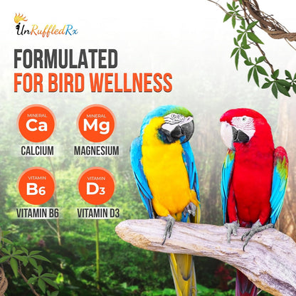 Nutritional Calcium Supplement for Birds Magnesium + Vitamin D3 | Bird Health Supplements | Completely Tasteless and Easy Dissolvable in Water