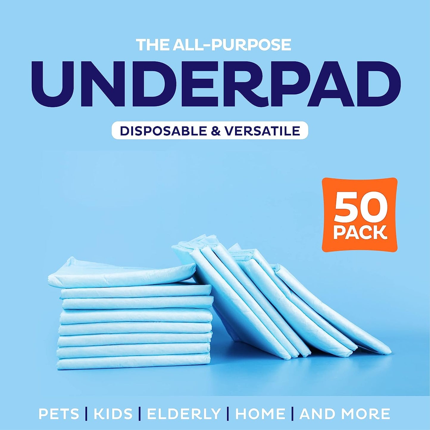 Chucks Pads Disposable 30X36 Underpads [50-Pack] Incontinence Chux Pads Absorbent Fluff Protective Bed Pads - Extra Large Pee Pads for Kids, Adults & Elderly | Leak Proof Puppy Pads for Training - XXL