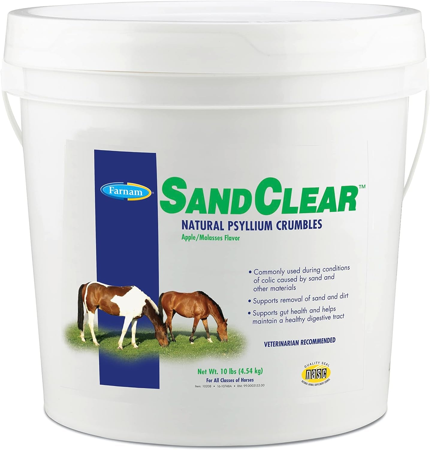 Sand Clear for Horses Natural Psyllium Crumbles, Veterinarian Recommended to Support the Removal of Sand & Dirt from the Ventral Colon, 3 Lbs., 9 Scoops