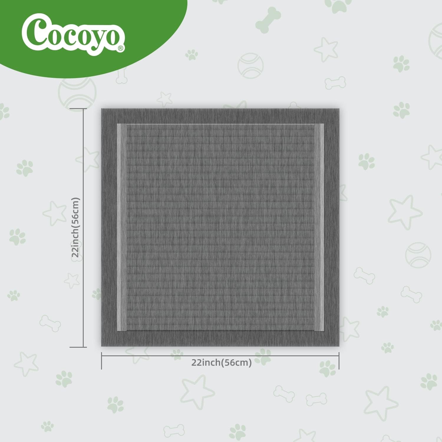 COCOYO Dog Training Pads, Carbon Absorb Eliminating Urine Odor Doggie Training Pads, Premium Charcoal Dog Pee Pads