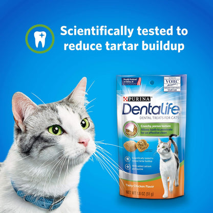 Purina Dentalife Made in USA Facilities Cat Dental Treats, Tasty Chicken Flavor