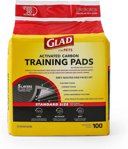 for Pets Black Charcoal Puppy Pads - Super Absorbent Disposable Dog Pee Pads, Potty Training Pads, and Pet Supplies - Dog Pee Pads for Crate Training and Indoor Use 23" X 23" - 100 Count