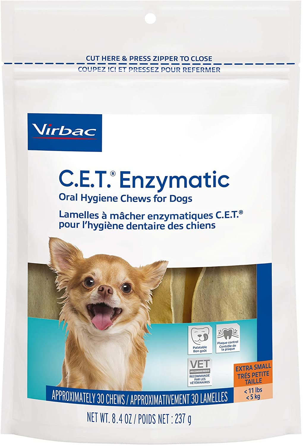 Virbac C.E.T. Enzymatic Oral Hygiene Chews for Dogs, Beef