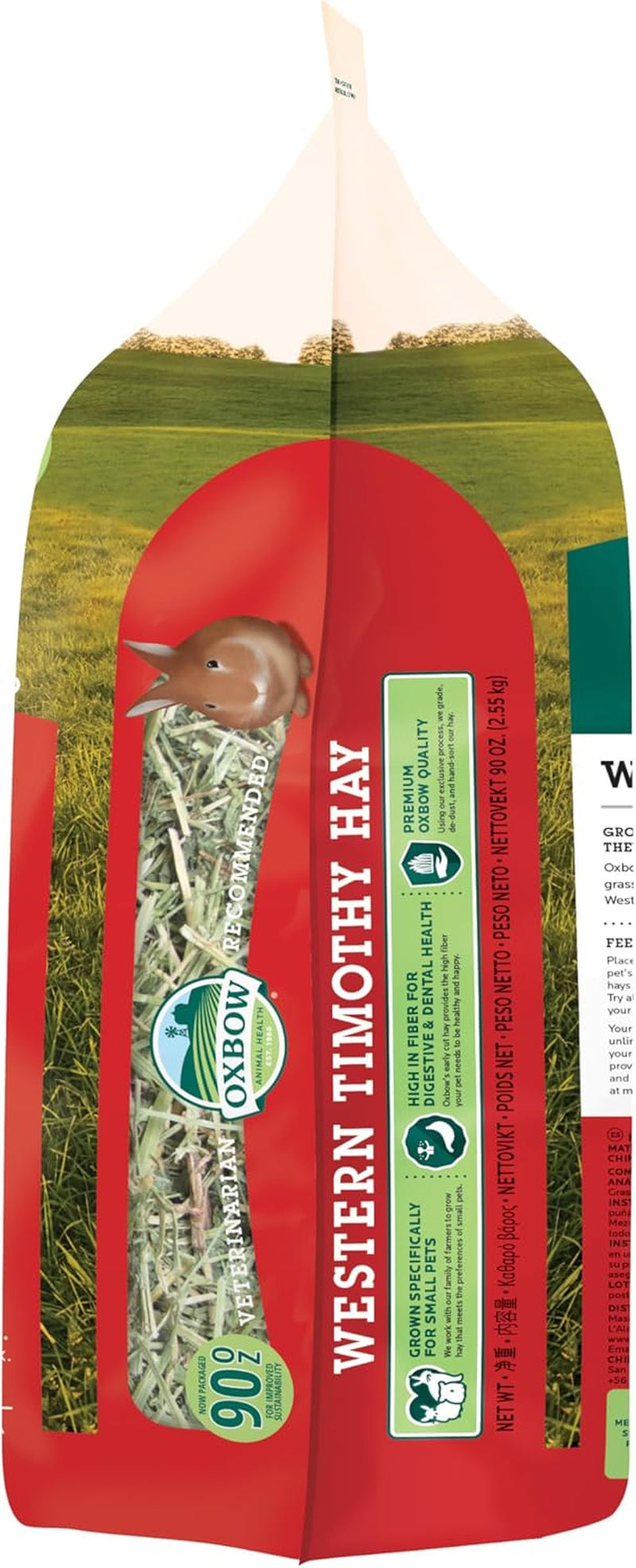 Oxbow Animal Health Western Timothy Hay - All Natural Hay for Rabbits, Guinea Pigs, Chinchillas, Hamsters & Gerbils