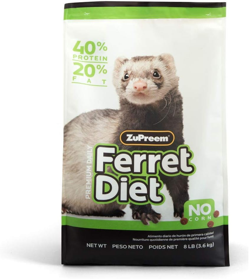 Zupreem Premium Daily Ferret Food, Made in USA, Complete Nutrition Diet, Highly Digestible, No Corn