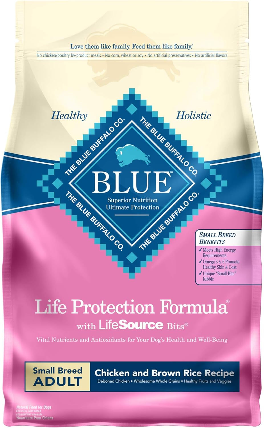 Blue Buffalo Life Protection Formula Adult Small Breed Dry Dog Food, Supports High Energy Needs, Made with Natural Ingredients