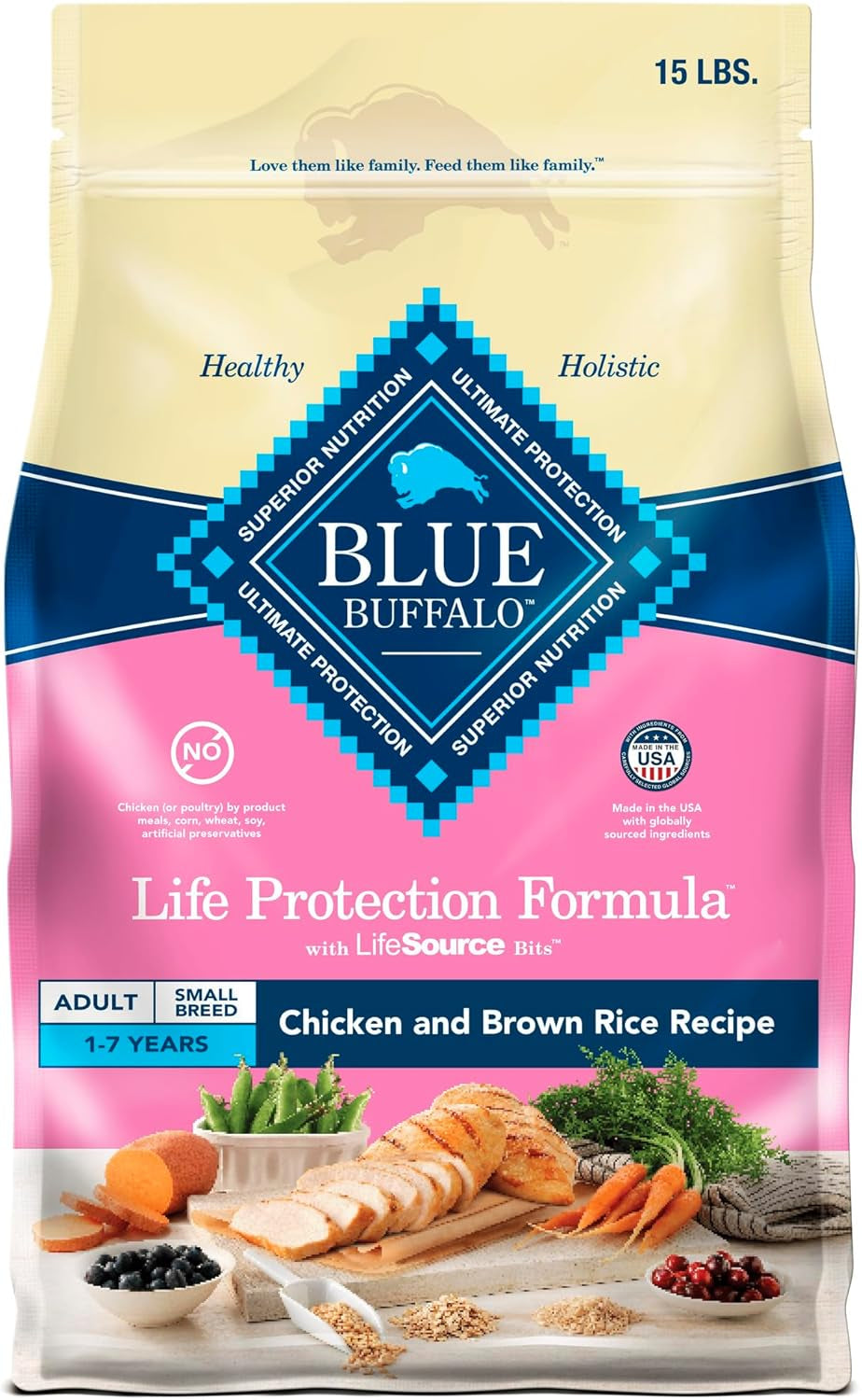 Blue Buffalo Life Protection Formula Adult Small Breed Dry Dog Food, Supports High Energy Needs, Made with Natural Ingredients