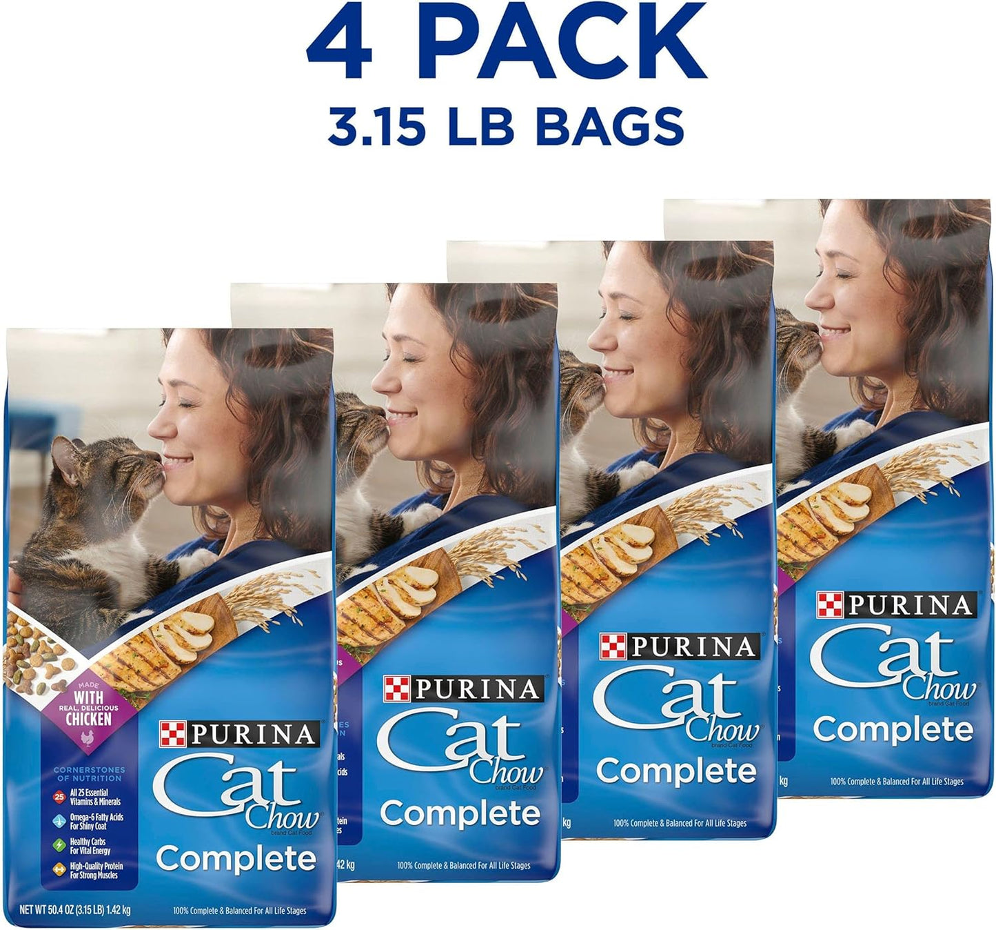 Purina Cat Chow High Protein Dry Cat Food, Complete - (Pack of 4)