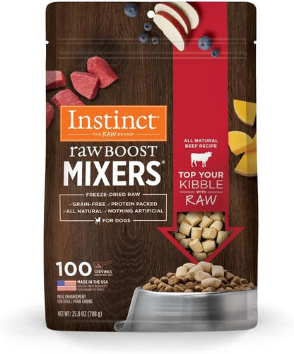 Instinct Raw Boost Mixers Freeze Dried Raw Dog Food Topper, Grain Free, Protein Packed, All Natural, Nothing Artifficial