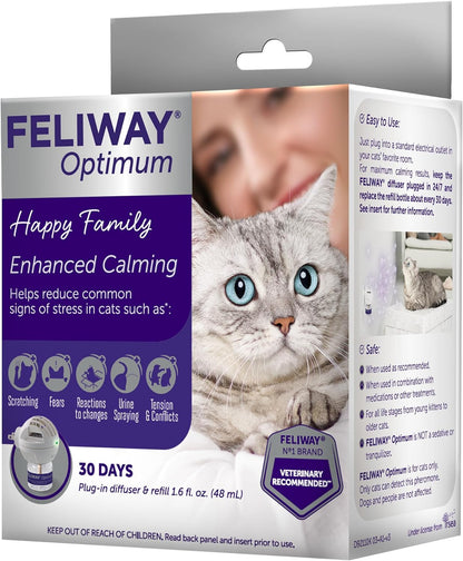 Optimum Cat, Enhanced Calming Pheromone Diffuser, 30 Day Starter Kit (48 Ml)