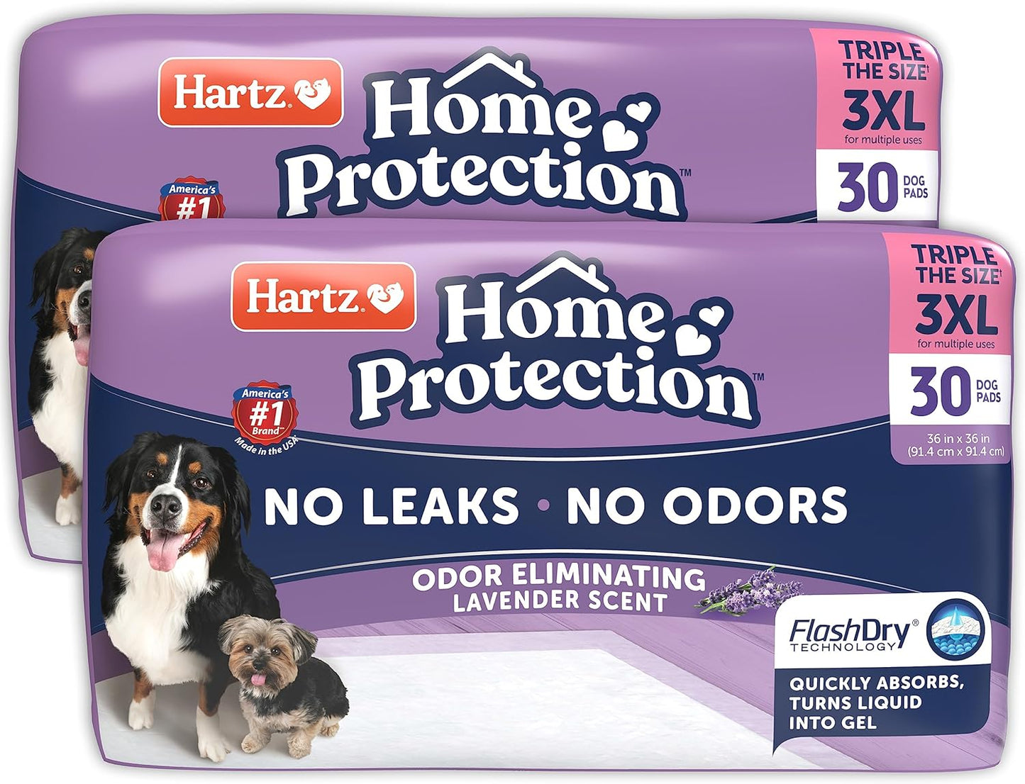 Hartz Home Protection Lavender Scented Dog Pads, Super Absorbent & Won'T Leak, Odor Eliminating