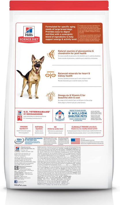 Hill'S Science Diet Large Breed, Senior Adult 6+, Large Breed Senior Premium Nutrition, Dry Dog Food, Chicken Recipe