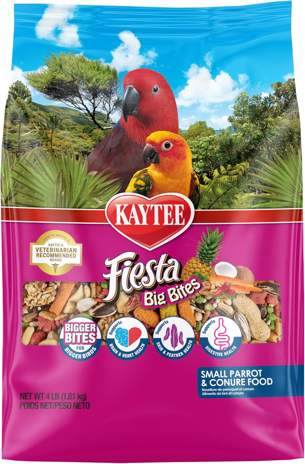 Kaytee Fiesta Big Bites Food for Small Pet Parrots and Conures