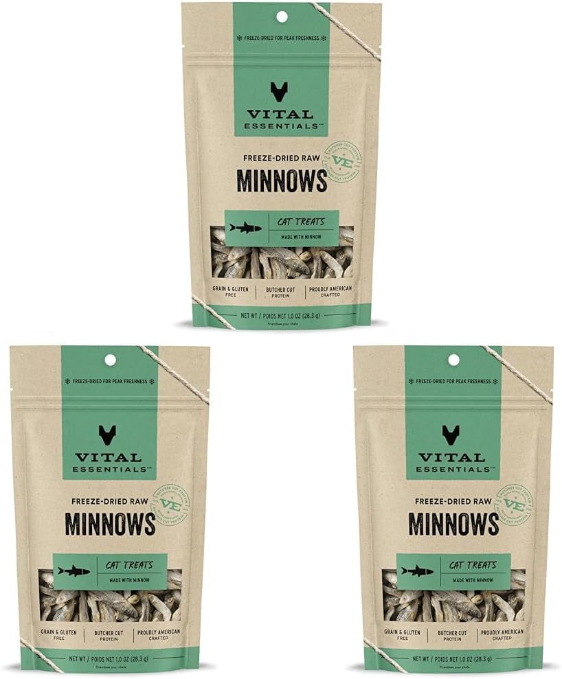 Freeze Dried Raw Cat Treats, Minnows Treats, 0.5 Oz