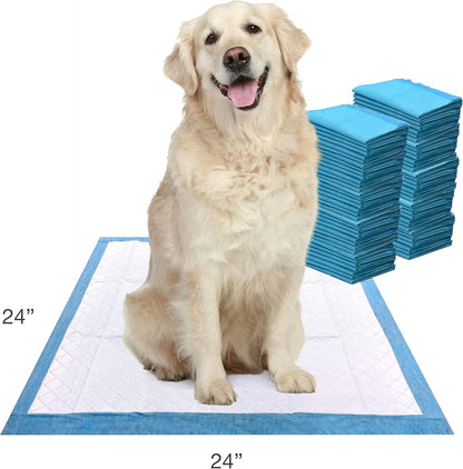 Four Paws Wee-Wee Super Absorbent Pee Pads for Dogs of All Sizes, Leak-Proof Floor Protection Dog & Puppy Quilted Potty Training Pads, Unscented, 24" X 24"