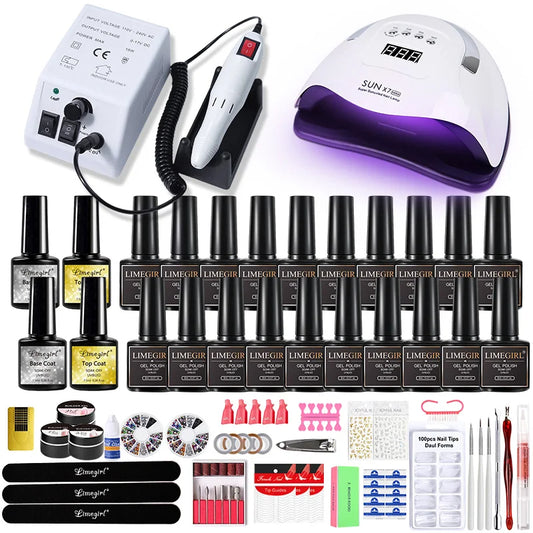 Manicure Set And Nail Lamp All-In-One Gel Nail Polish Kit For Beginner S29