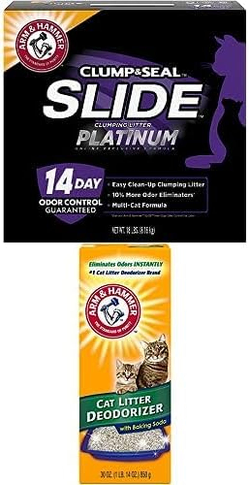 Arm Hammer SLIDE Platinum Multi-Cat Easy Clean-Up Clumping Cat Litter, 14 Days of Odor Control 18 Lb