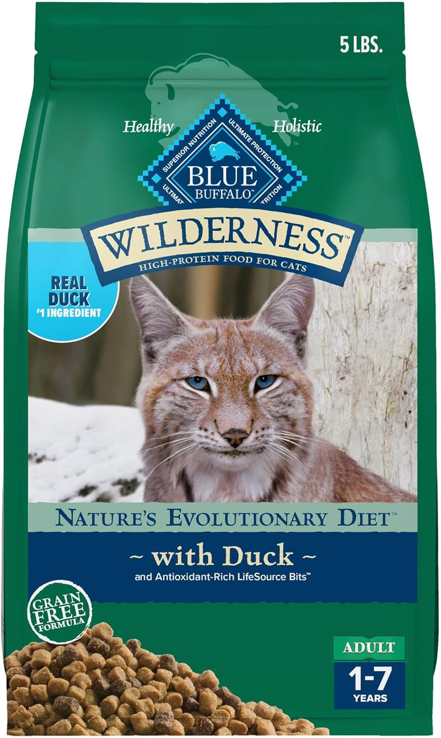 Blue Buffalo Wilderness Nature's Evolutionary Diet High-Protein, Grain-Free Natural Dry Food for Adult Cats, Chicken