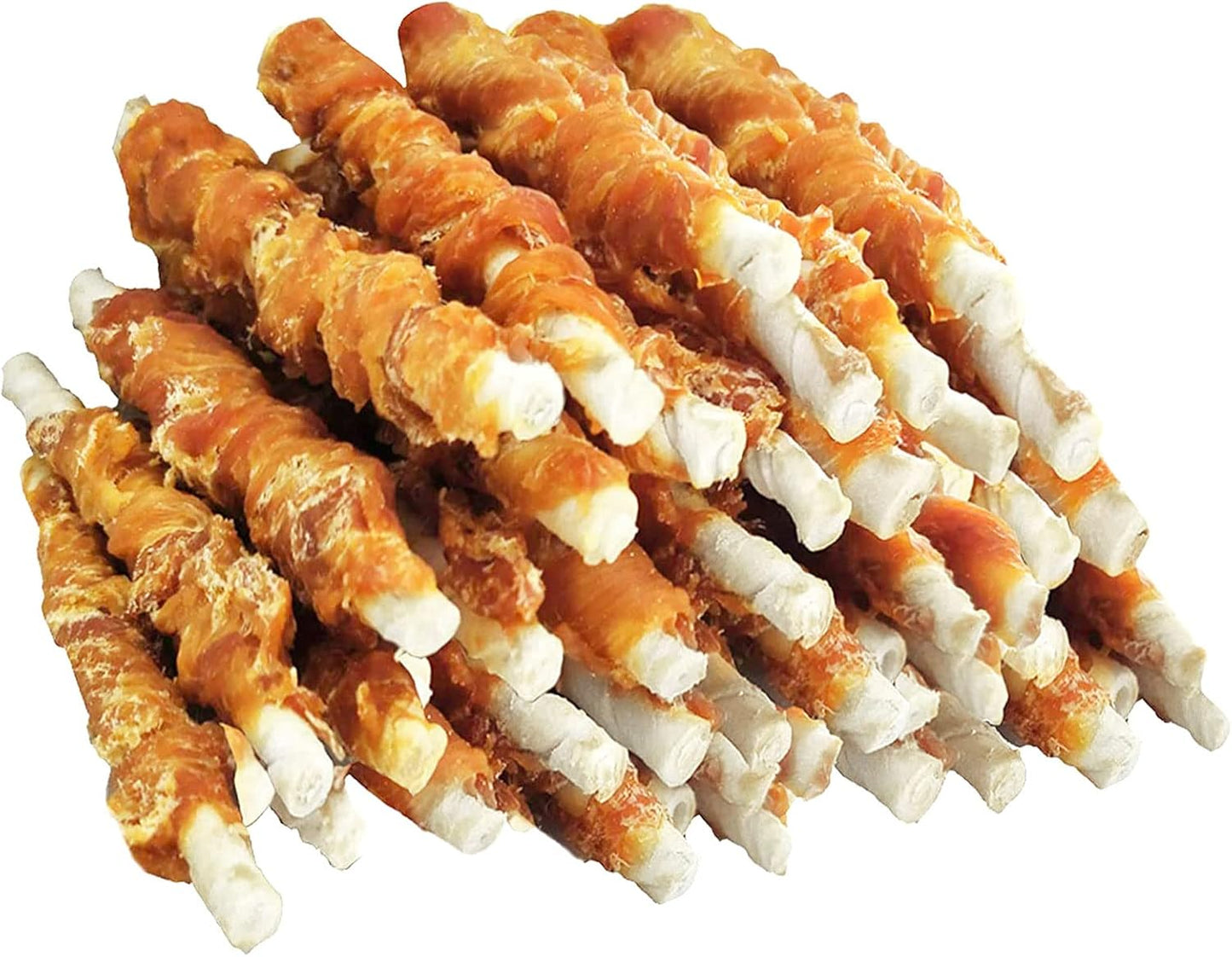 MON2SUN Dog Treats, Rawhide Twist Chicken Hide Sticks, Suitable for Puppy and Small Dogs