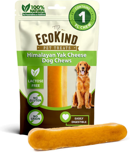 Ecokind Premium Gold Yak Cheese Himalayan Dog Chews, Dog Treats Large Breed, All Natural, High Protein, for Aggressive Chewers