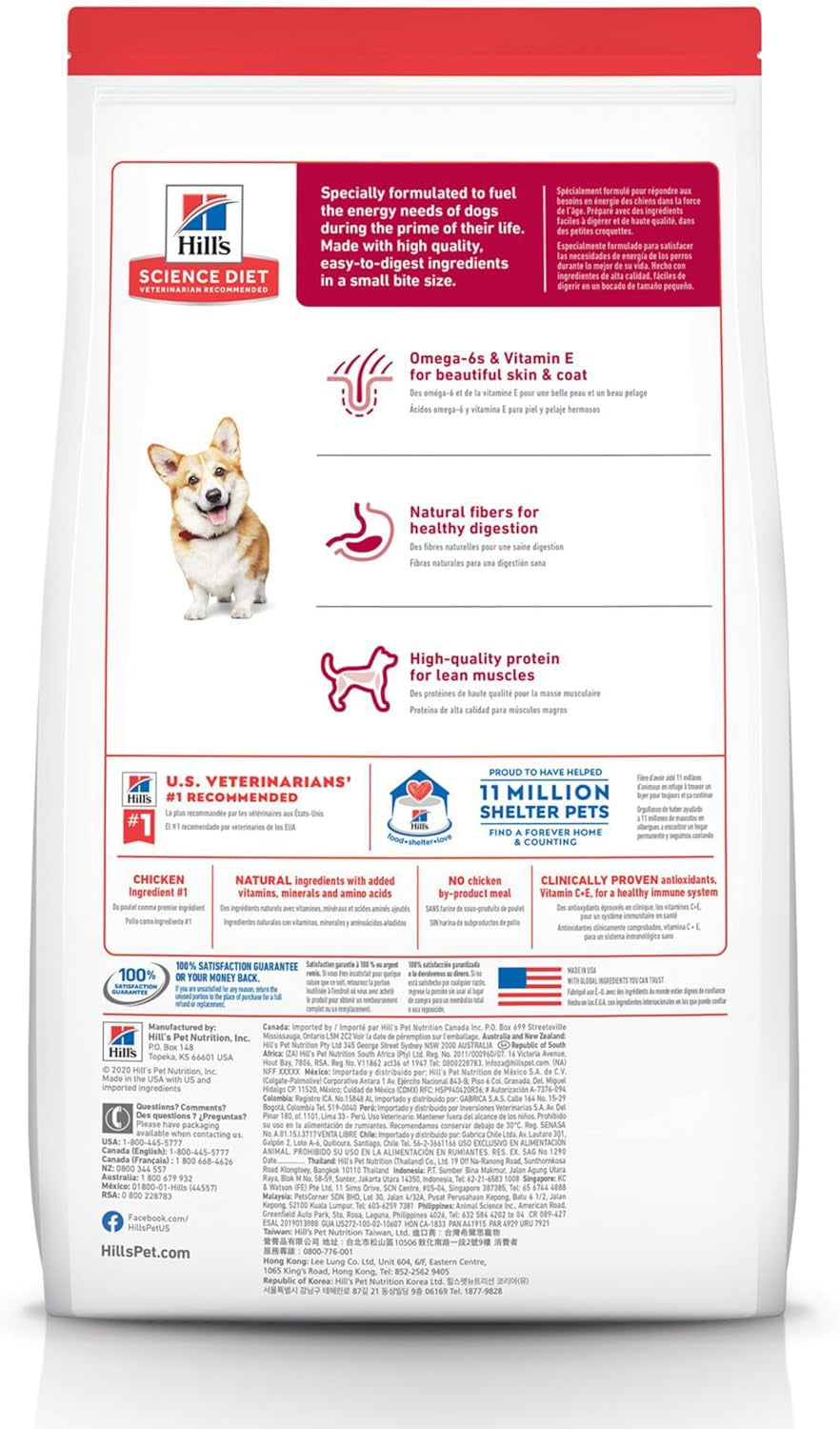 Adult 1-6, Adult 1-6 Premium Nutrition, Small Kibble, Dry Dog Food, Chicken & Barley, 15 Lb Bag