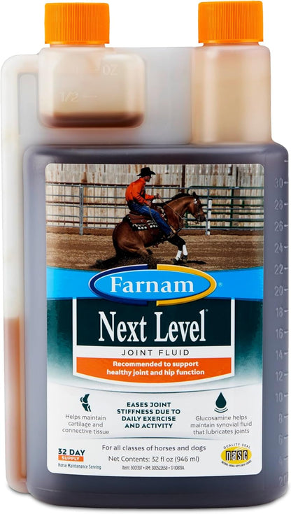 Farnam Next Level Joint Fluid Supplement for Horses and Dogs, Helps Maintain Connective Tissue to Ease Joint Stiffness Due to Daily Activity