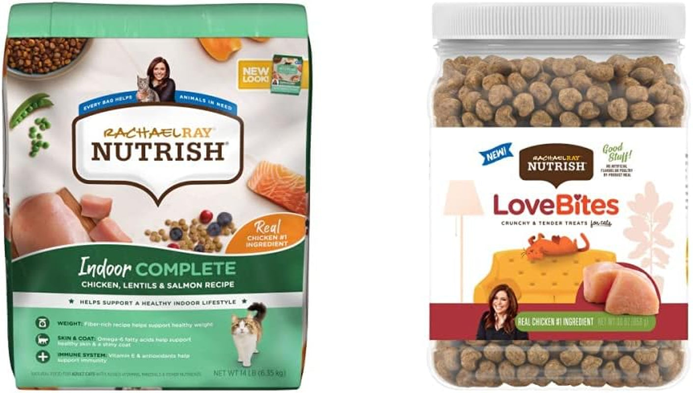 Rachael Ray Nutrish Indoor Complete Premium Natural Dry Cat Food, Chicken with Lentils & Salmon Recipe (Packaging May Vary)