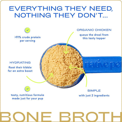 Native Pet Bone Broth for Dogs & Cats - Dog Bone Broth Powder, a Dog Food Topper for Picky Eaters - Cat Broth & Dog Broth - Dog Gravy Topper for Dry Food - Chicken Broth for Dogs & Cats