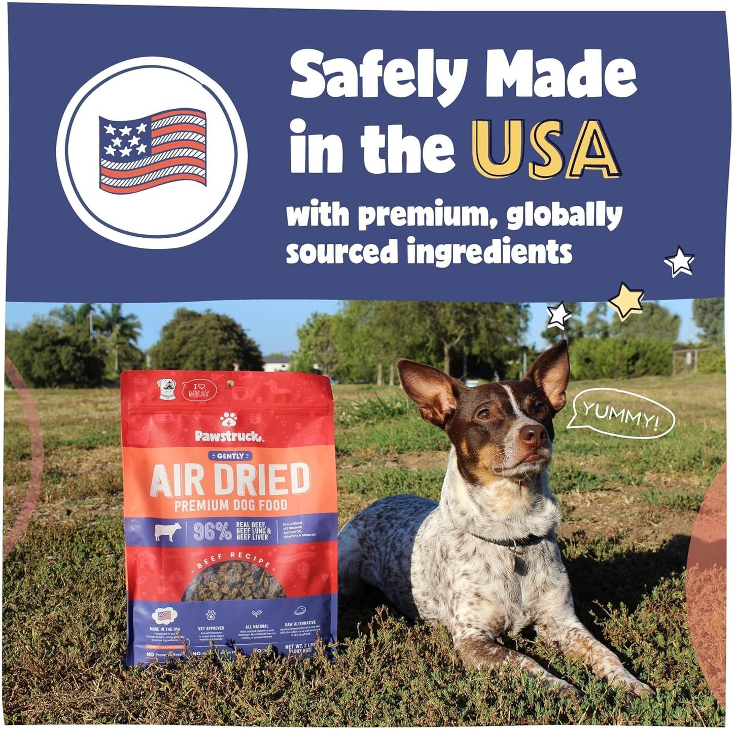 Pawstruck All Natural Air Dried Dog Food - Grain Free, Made in USA, Non-Gmo & Vet Recommended - High Protein Limited Ingredient Wholesome Full-Feed - for All Breeds & Ages