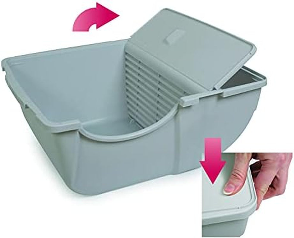 Omega Paw Premium Roll 'N Clean Litter Box Large,Cat, Peral Blue (PR-RA20-1)