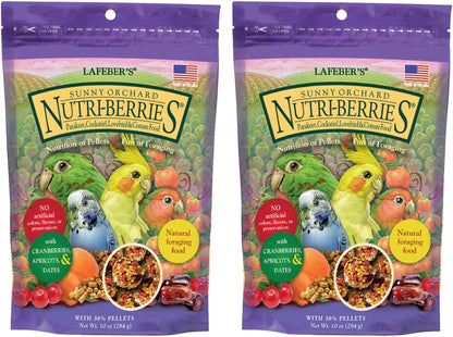 LAFEBER'S Sunny Orchard Nutri-Berries Pet Bird Food, Made with Non-GMO and Human-Grade Ingredients, for Cockatiels Conures Parakeets (Budgies) Lovebirds