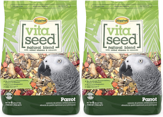 Higgins 2 Pack of Vita Seed Natural Blend Parrot Food, 5 Pounds Each