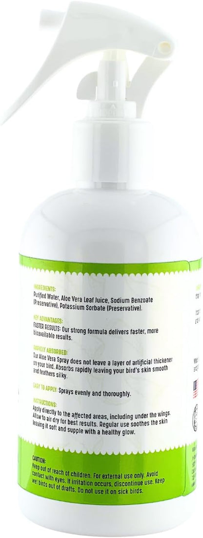 Aloe Vera Bird Bath Spray for Daily Care & Skin Health 8 Fl Oz - Soothe, Soften, and Protect Your Bird