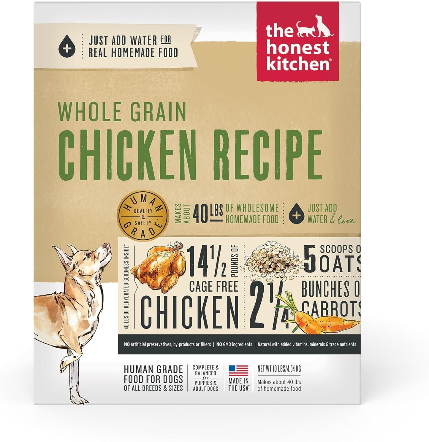 The Honest Kitchen Human Grade Dehydrated Whole Grain Dog Food - Complete Meal or Topper