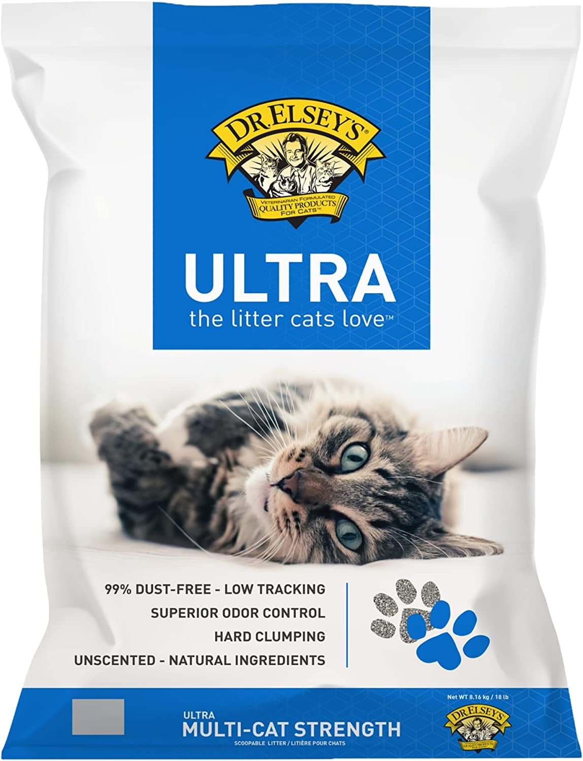 Dr. Elsey'S Cat Litter - Premium Unscented Cat Litter W/ Natural Ingredients - Low Dust Superior Odor Control Cat Litter - Hard Clumping Moisture Absorbing Clay Multi Cat Litter