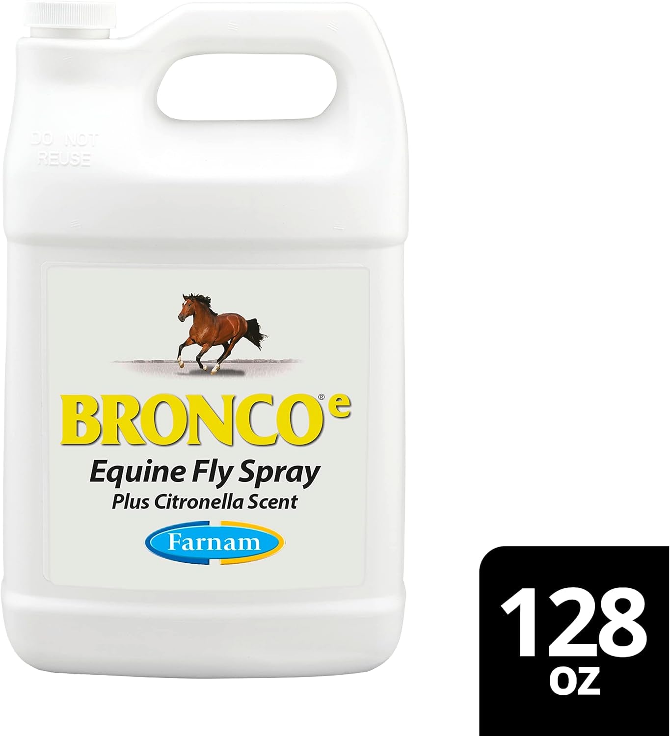 Broncoe Equine Fly Spray with Citronella Scent for Horses and Dogs, 128 Ounces, Gallon Refill